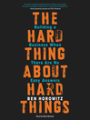 Cover image for The Hard Thing About Hard Things